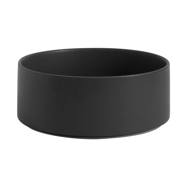 Havniva Non-Slip Ceramics Dog Bowl Dog Food Bowl Dog Dish Large Dog Water Bowl Protect Cervical Spine (8in Bowl, Black)