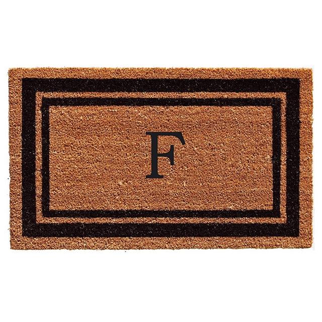 Calloway Mills 152962436F Black Border 24" x 36" Monogram Doormat, (Letter F)