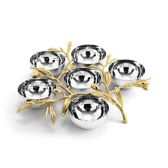 Michael Aram Olive Branch 6 Compartment Dish Seder Plate - Gold