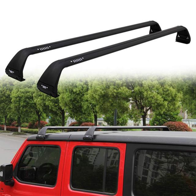 Snailfly Black Luggage Roof Rack Fit for 2007-2024 Jeep Wrangler JK JL Gladiator JT 2&4 Door Cross Bars
