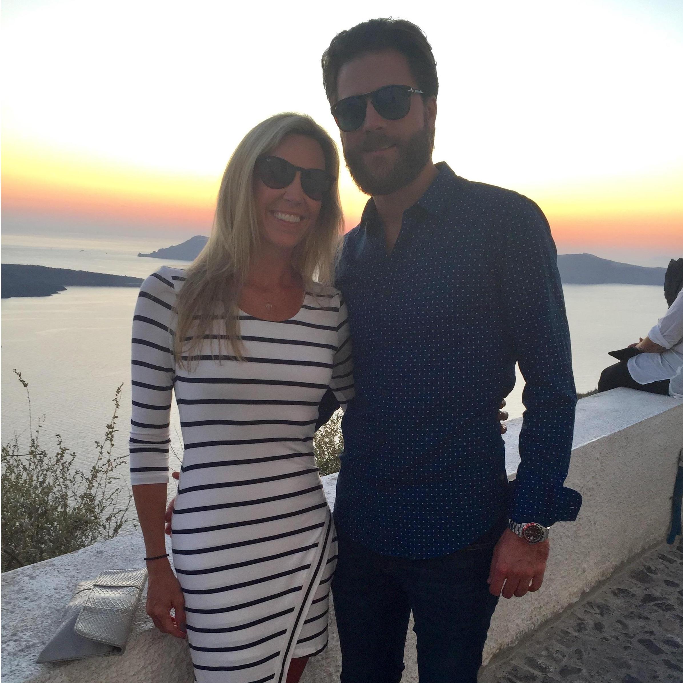Taking in an incredible sunset over Santorini, Greece 2017.