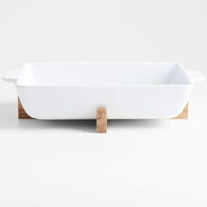 Oven-to-Table Baking Dish with Wood Trivet | Crate & Barrel