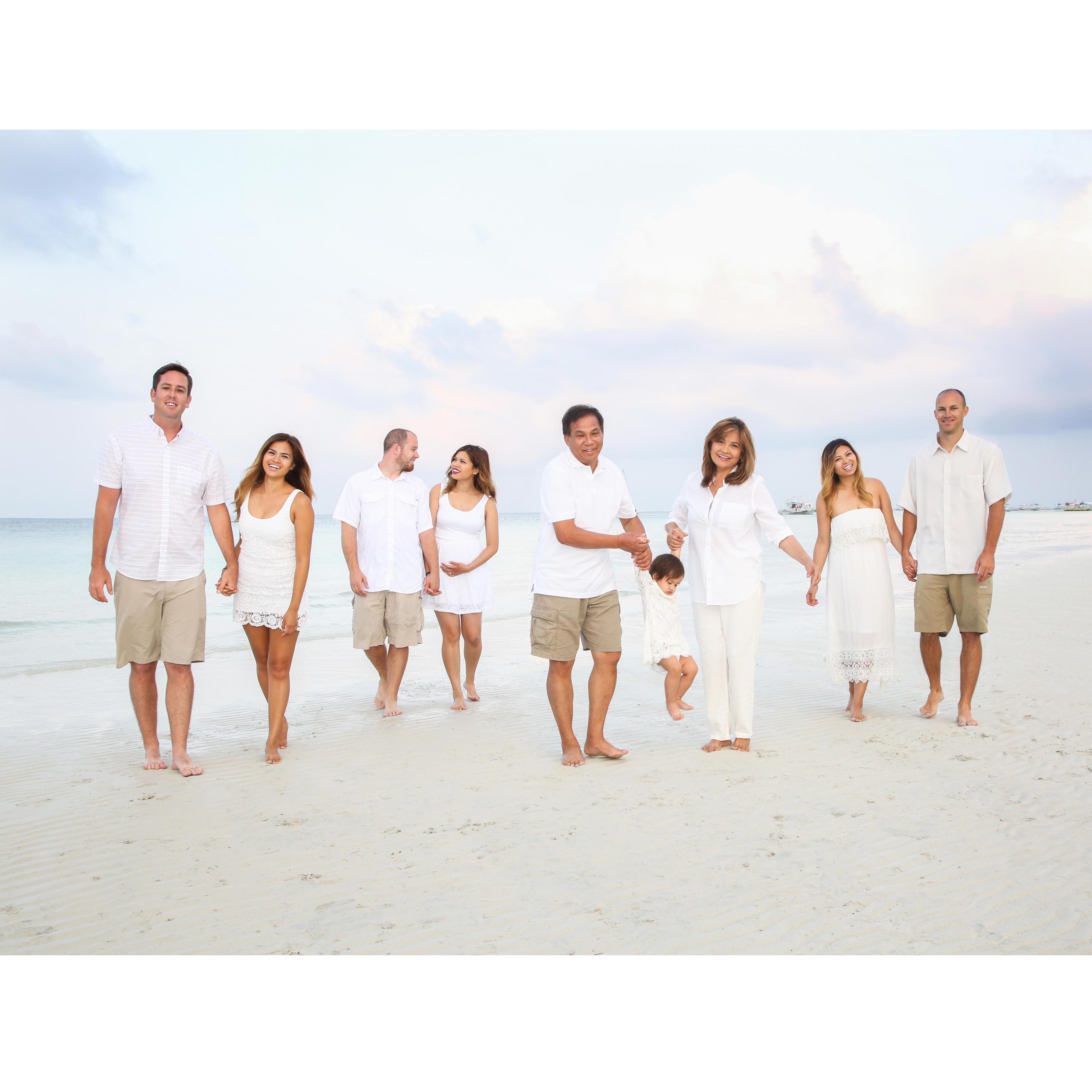 A professional family photo shoot in Boracay, Philippines... (Evan's professional photography skills on self timer haha)