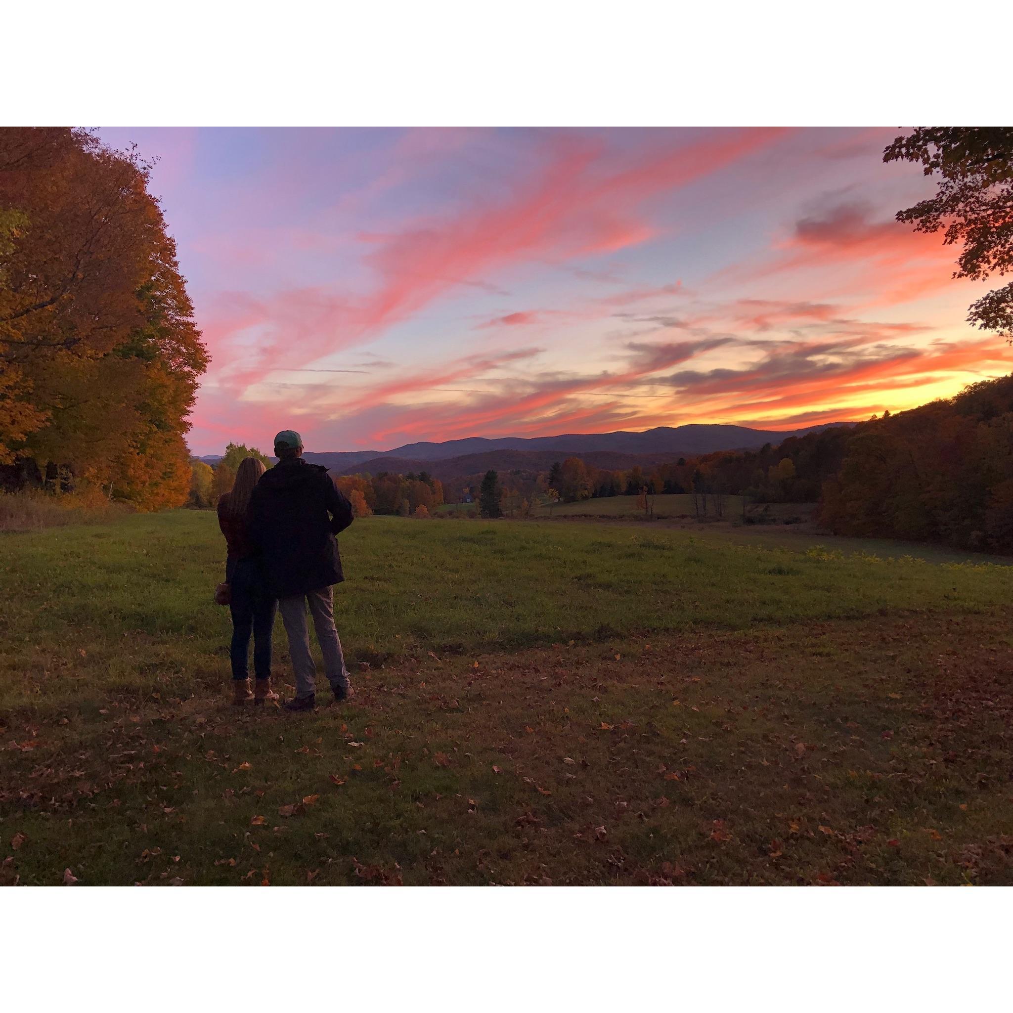 Sunset at "All This," South Pomfret, VT