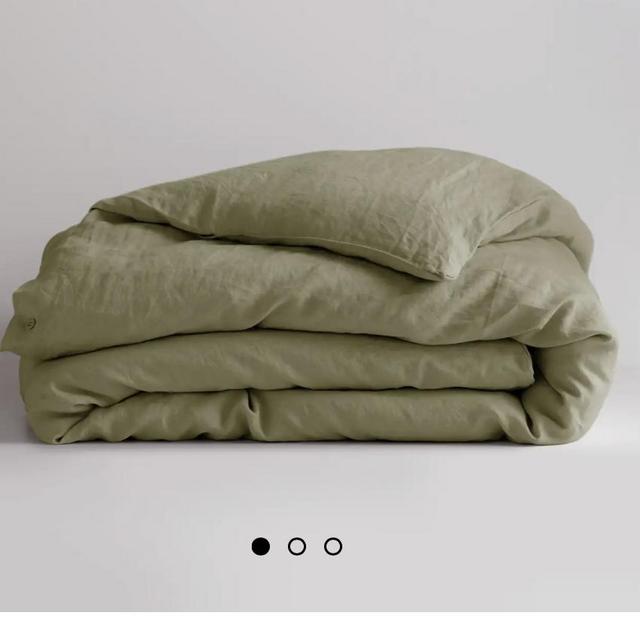 European Linen Duvet Cover-Queen-washed olive