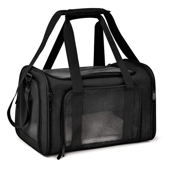 Henkelion Cat Carriers Dog Carrier Pet Carrier for Small Medium Cats Dogs Puppies of 15 Lbs, TSA Airline Approved Small Dog Carrier Soft Sided, Collapsible Puppy Carrier - Black Grey Pink Purple Blue