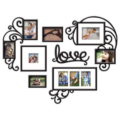 Wallverbs™ 7-Piece "Love" Photo Frame Set in Satin Black