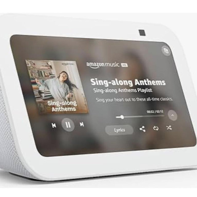 Amazon Echo Show 5 (newest model), Smart display with Alexa+ Early Access, 2x the bass and clearer sound, Glacier White