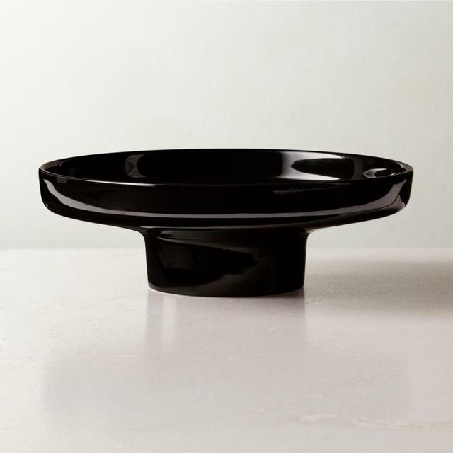 Contempri Footed Black Serving Bowl