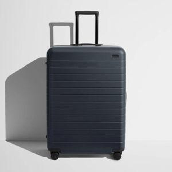 The Large & Checked Suitcases in Navy | Away