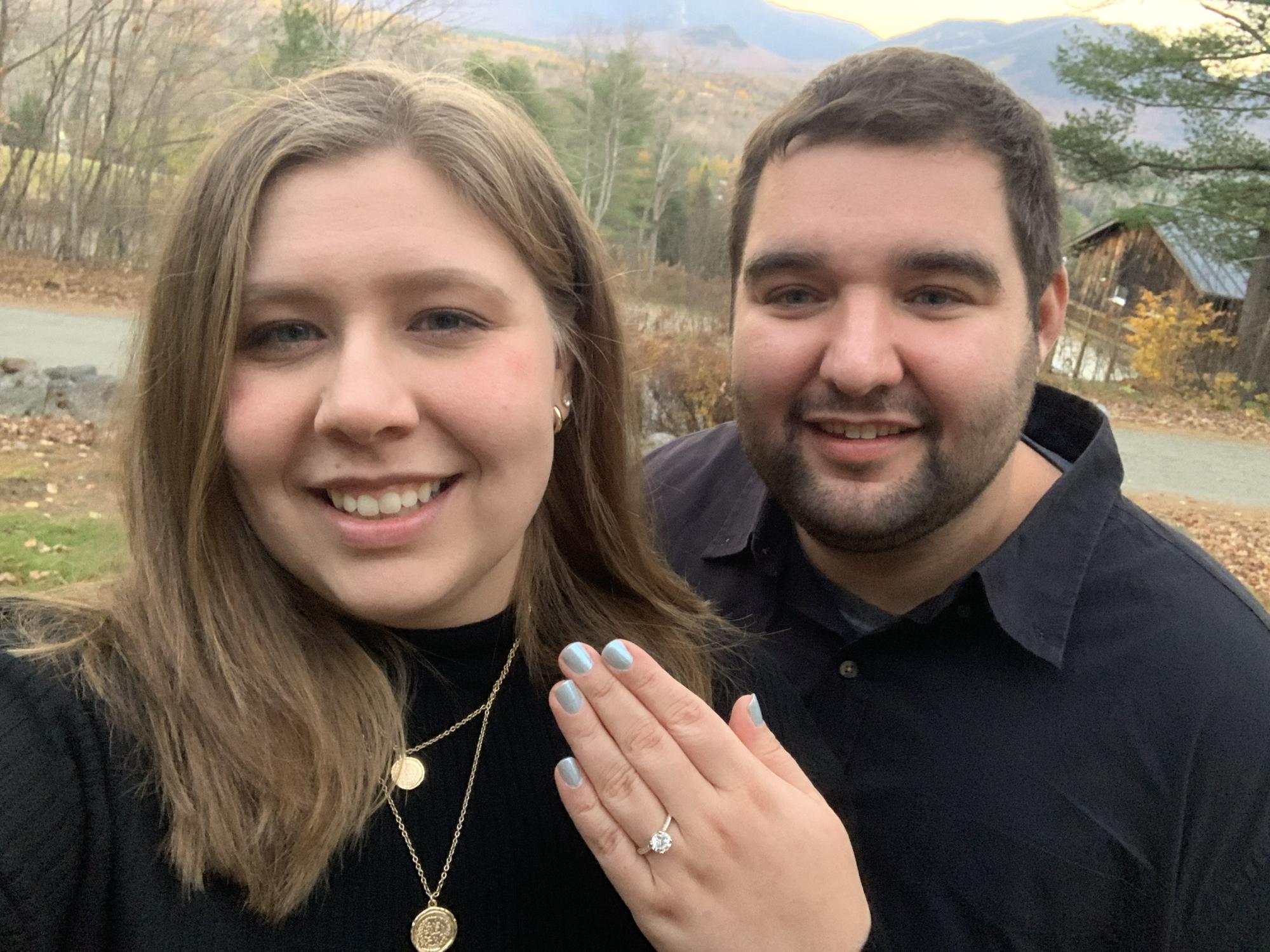 October 22, 2022, the moment Matt proposed at Robert Frost's house in New Hampshire. One of our favorite places, in our favorite state.
