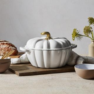 Pumpkin Figural Cocotte with Knob