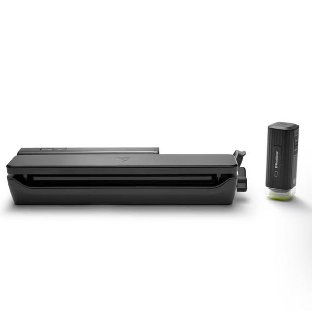 FoodSaver® Handheld+ 2-in-1 Vacuum Sealing System, Handheld and Countertop Vacuum Sealer, 8-Piece Starter Kit, Matte Black
