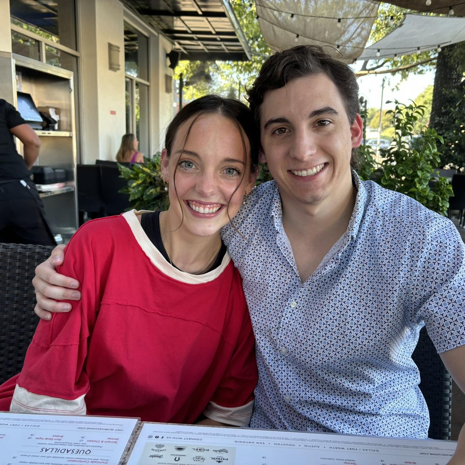 Our first picture together!! Dinner meeting the Strese parents. August 2024.