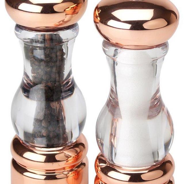 Olde Thompson 3521-03 FBA_N4MS5NQ 7&quot; Copper Plated-Pepper Mill & Salt Shaker Set