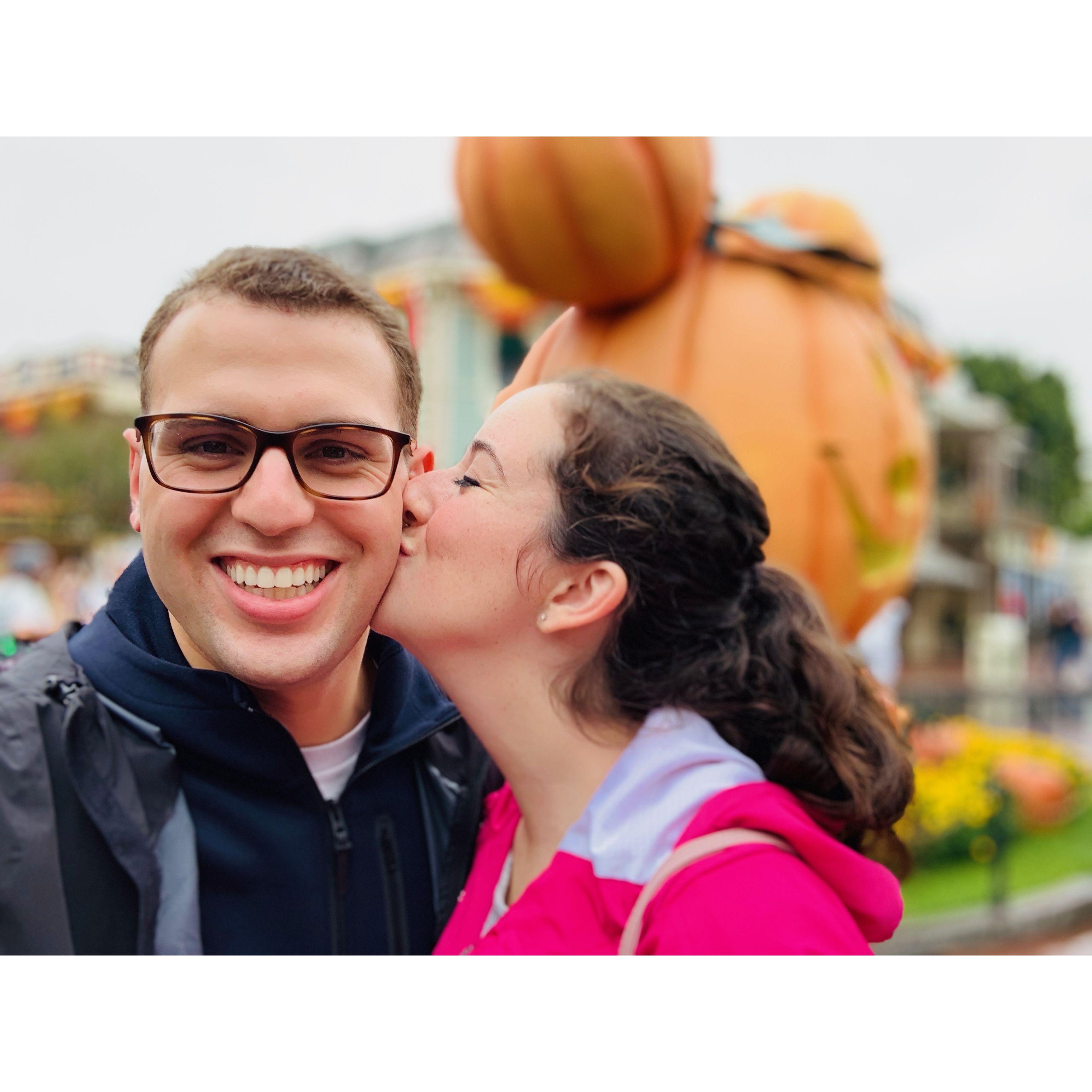 October 2018: Grace and Stephen were caught in the rain at Disneyland...which ended up happening many times!