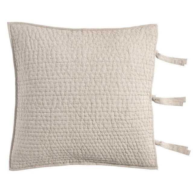 Pick-Stitch Handcrafted Quilted Sham, Warm Gray, Euro