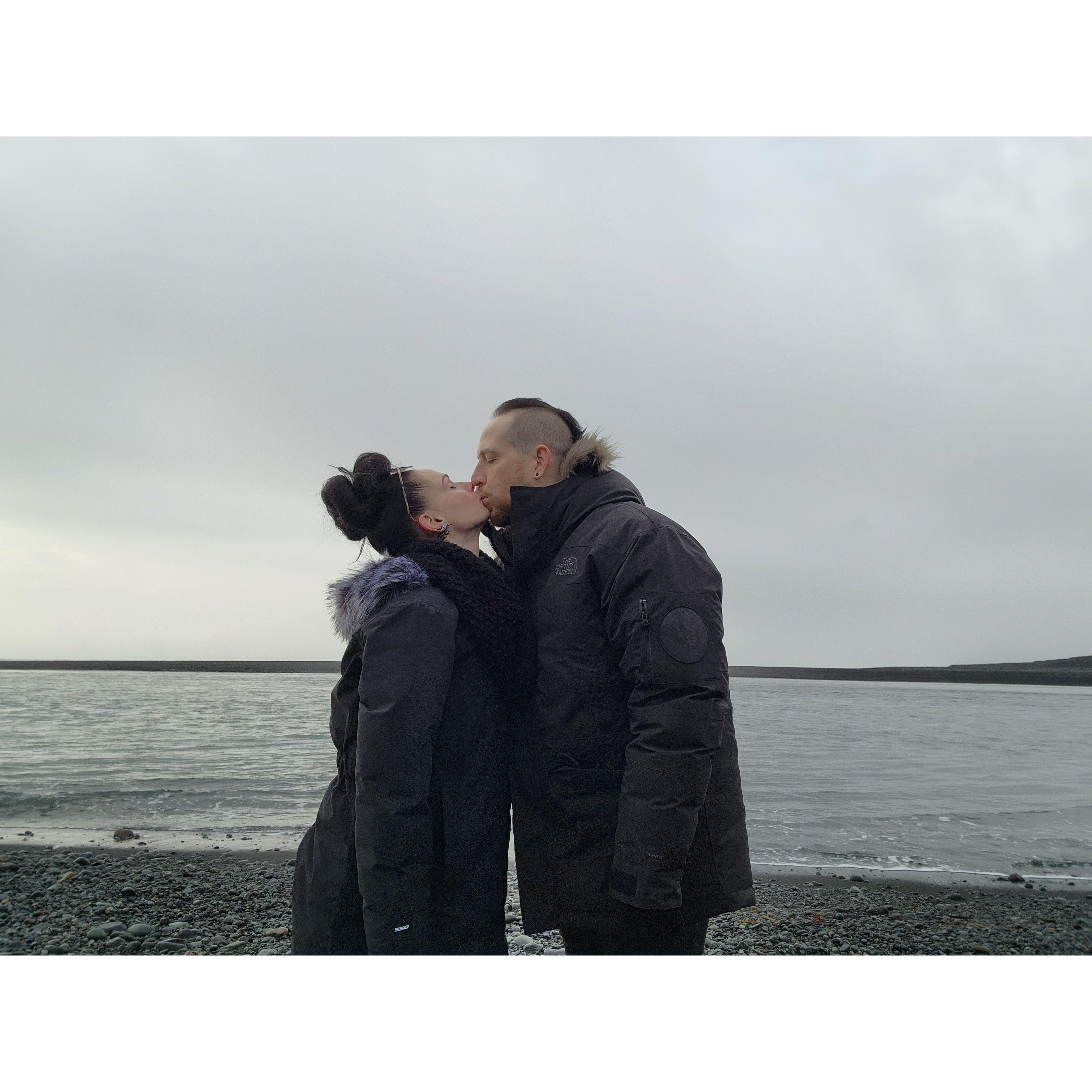 On Diamond Beach in Southern Iceland