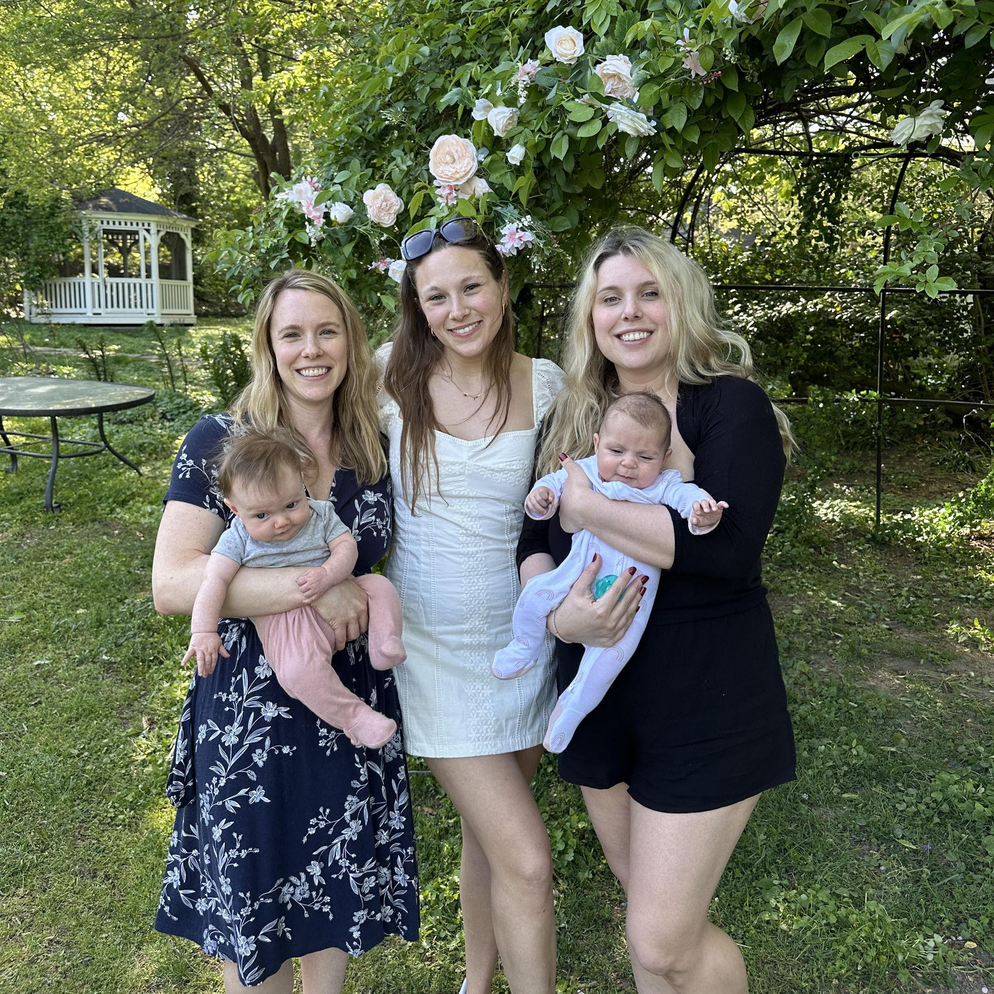 With Carly's sisters Lara and Nikki and their baby girls, Leah and Rosie!