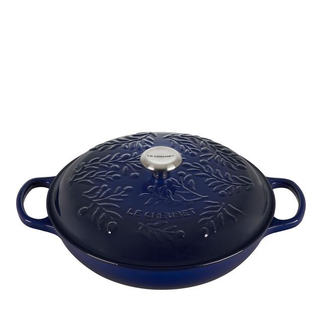 Le Creuset Enameled Cast Iron Braiser with an Olive Leaf Pattern