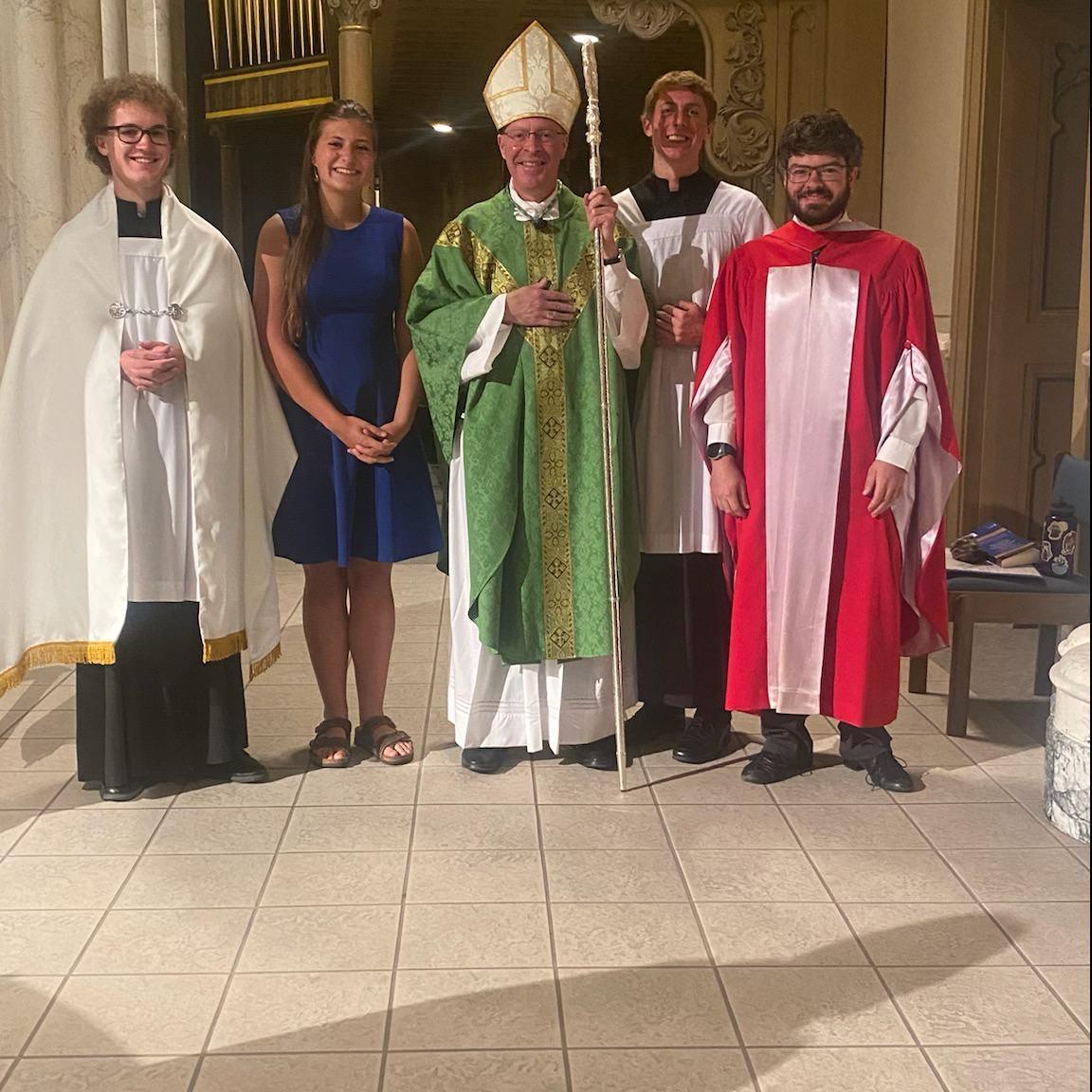 The first picture of Chris and I together post our organ playing at Mass of the Holy Spirit