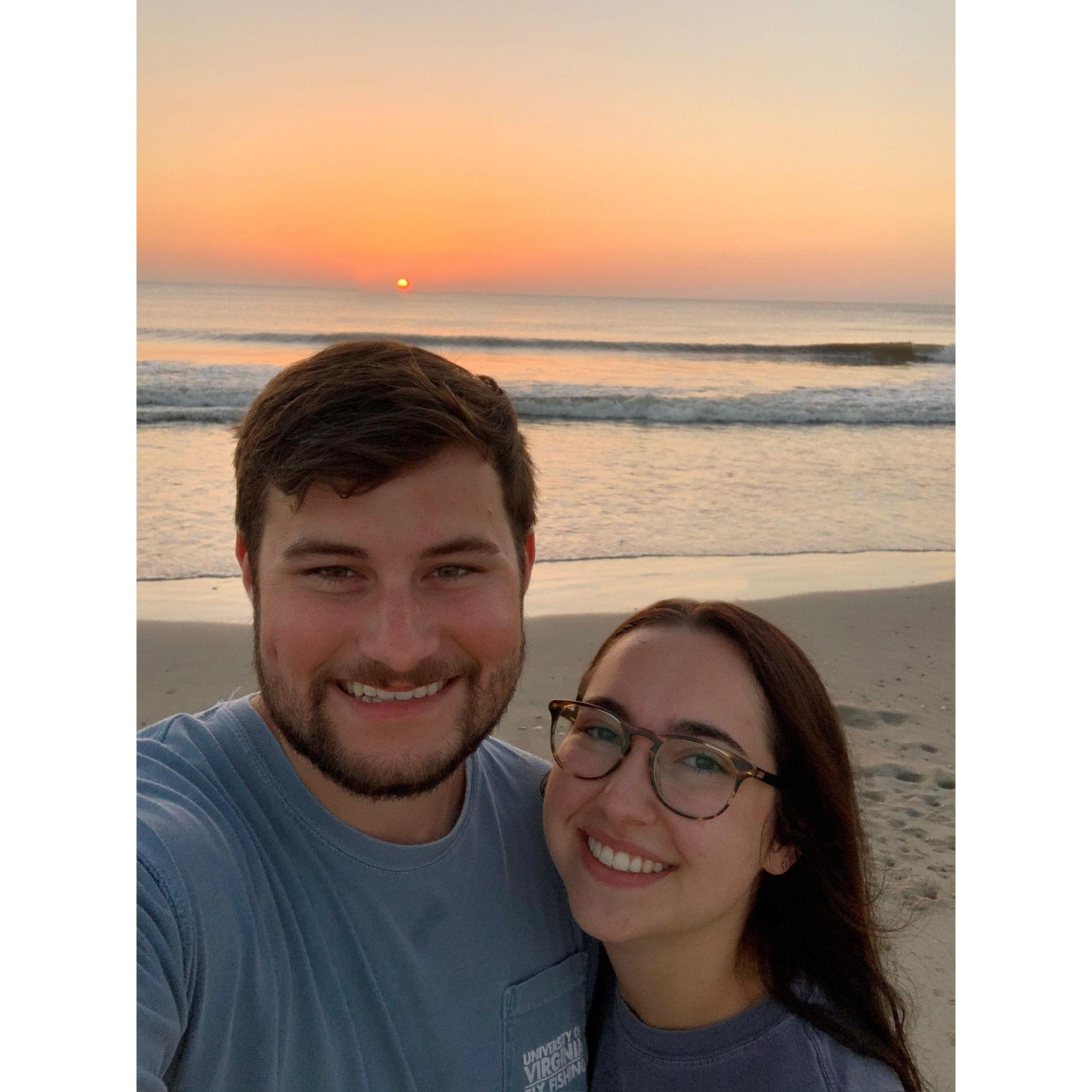 After we snuck out to the beach early to watch the sunrise together, it was so beautiful!