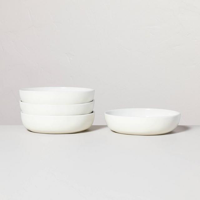 4pk 34oz Matte Stoneware Pasta/Grain Bowl Set Cream - Hearth & Hand™ with Magnolia