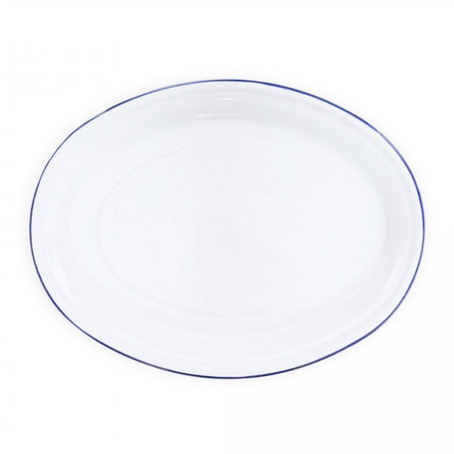Vintage Oval Platter Blue Rim