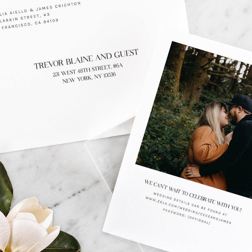 Margret Portrait | White | Zola Wedding Invitations