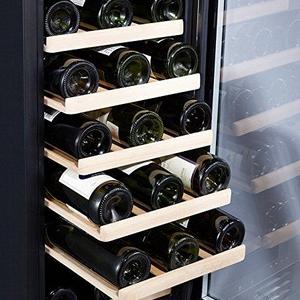 Kalamera 15'' Wine Cooler 30 Bottle Built-in or Freestanding with Stainless Steel & Double-Layer Tempered Glass Door and Temperature Memory Function