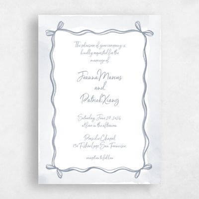 Periwinkle Gray, Grey Wedding Invitation - Darlington Portrait