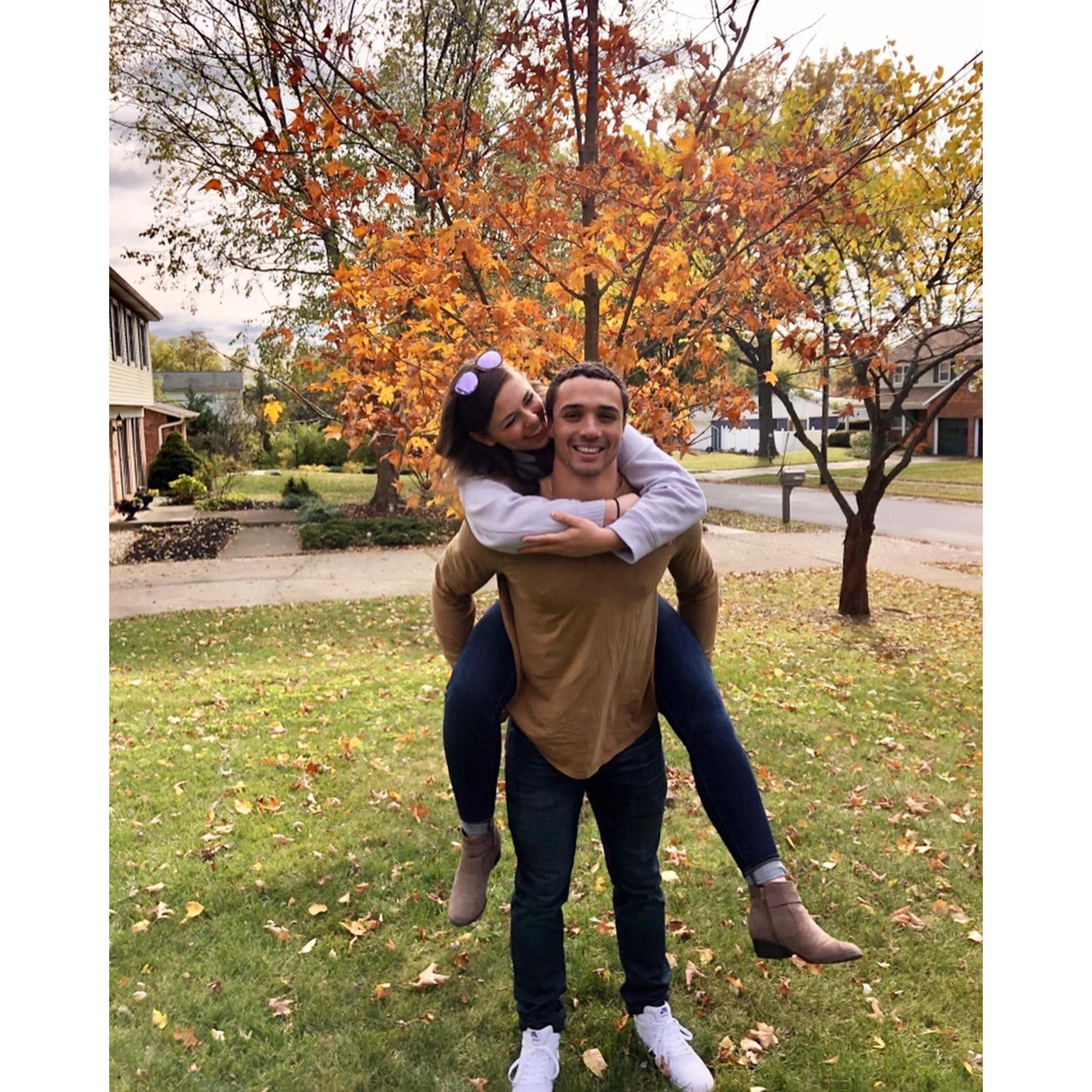When we took this we had no idea that almost exactly 2 years later we would be having a fall October wedding.