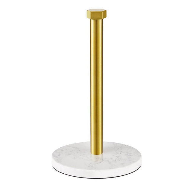 Beser·Win Paper Towel Holder, Kitchen Paper Towels Holder Stand, Stainless Steel Paper Towel Holder -High-Grade Marble Weighted Base, Non-Slip Protect The countertop -Brushed Gold