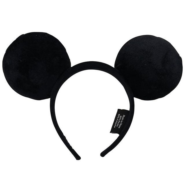 Designer Park Company - Mouse Ears Headbands for Women, Cute Hair Accessories for Girls & Boys, Travel Essentials for Park, Mouse Costume Ears for Adults, Cosplay & Costume Party, Plain Black Velvet