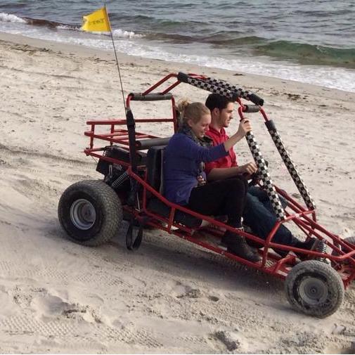 Cruising around the beach at Allie's family's house on the Cape.