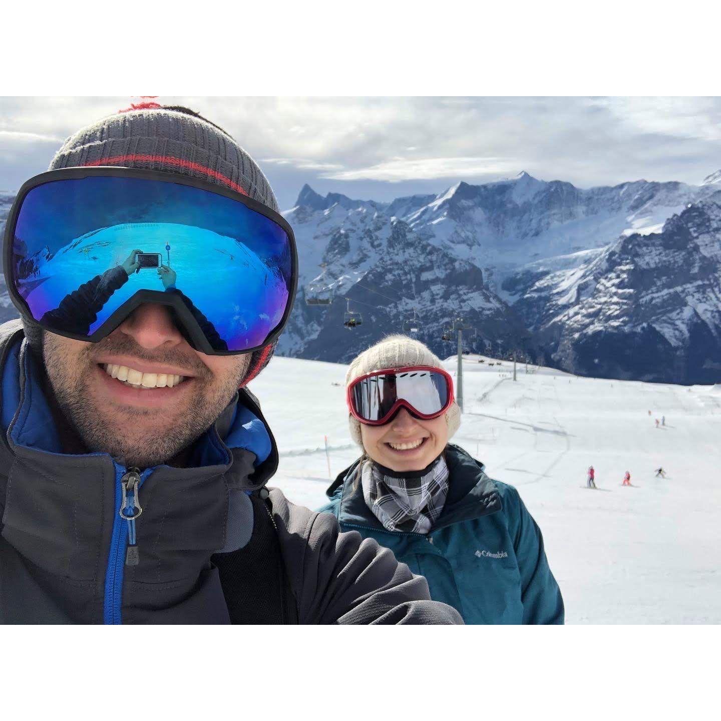 Skiing in Grindelwald, Switzerland