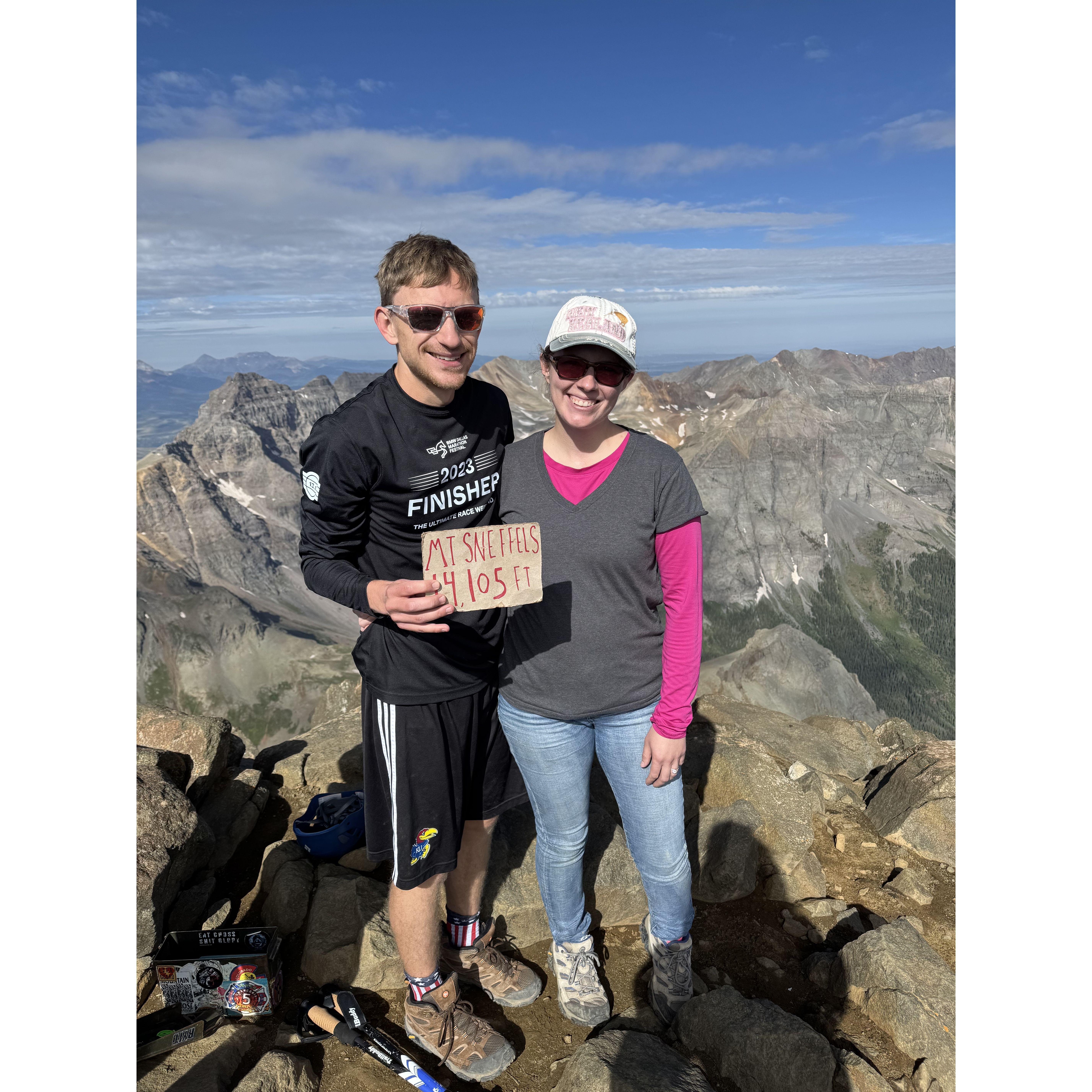 Matea's first 14er with Carson - Mt. Sneffels Ouray, CO