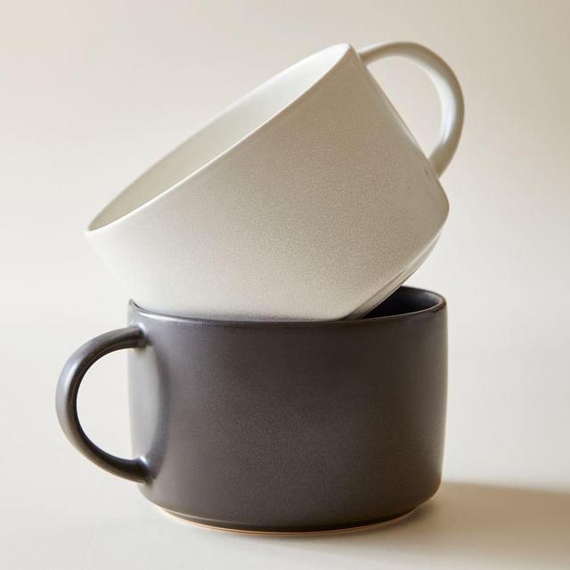 Mason Stoneware Oversized Latte Mugs (Charcoal)