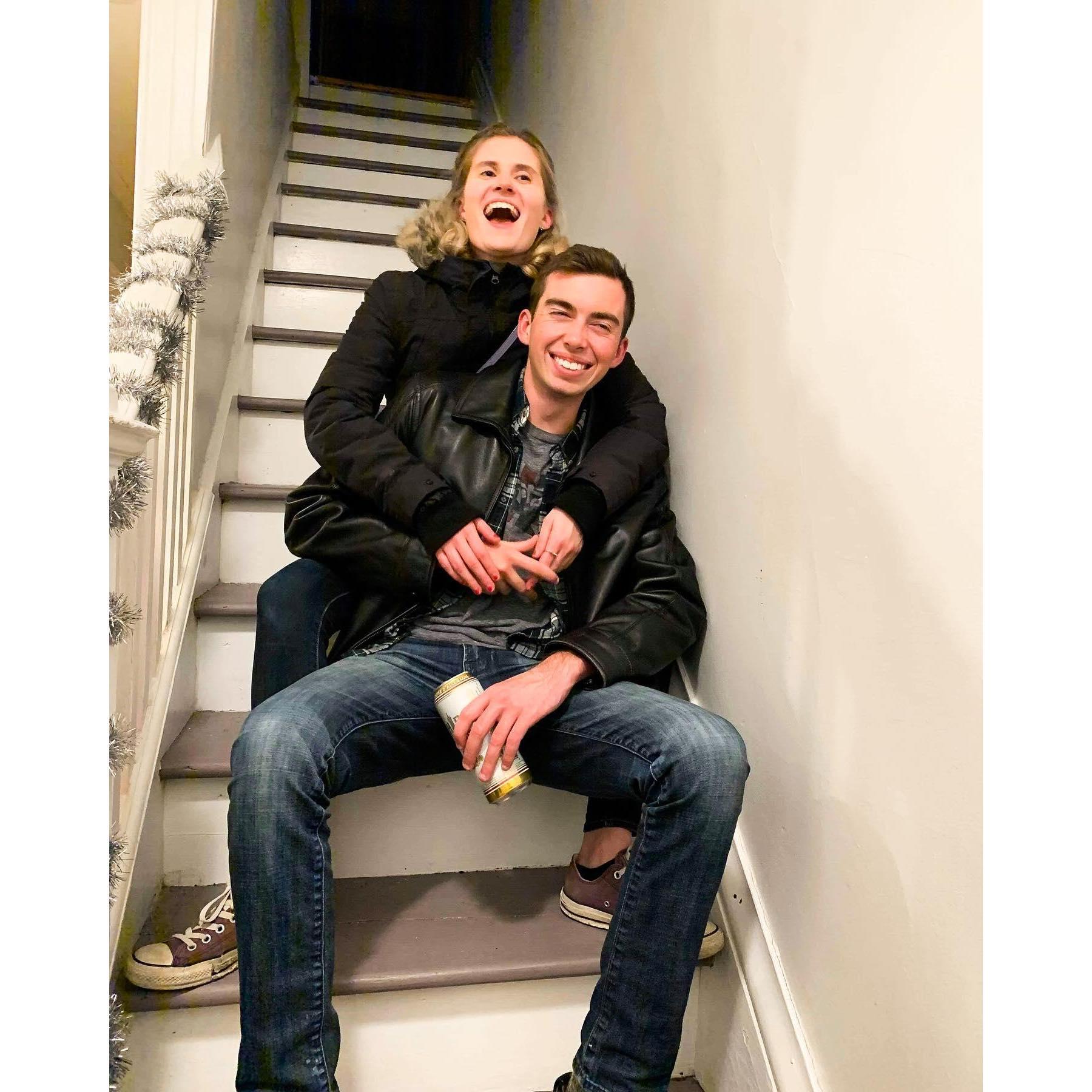 The first photo taken of us as a couple.