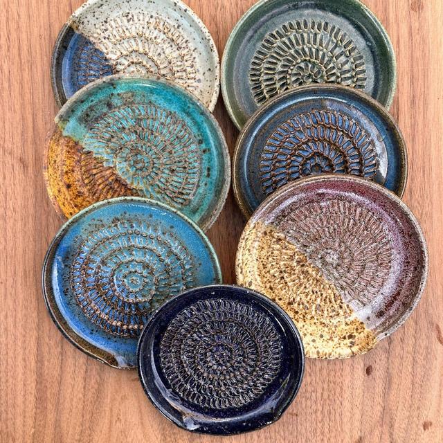 Handmade Ceramic Spoon Rest, Garlic Grater, Tea Bag Holder, Countertop Catch-AllTray