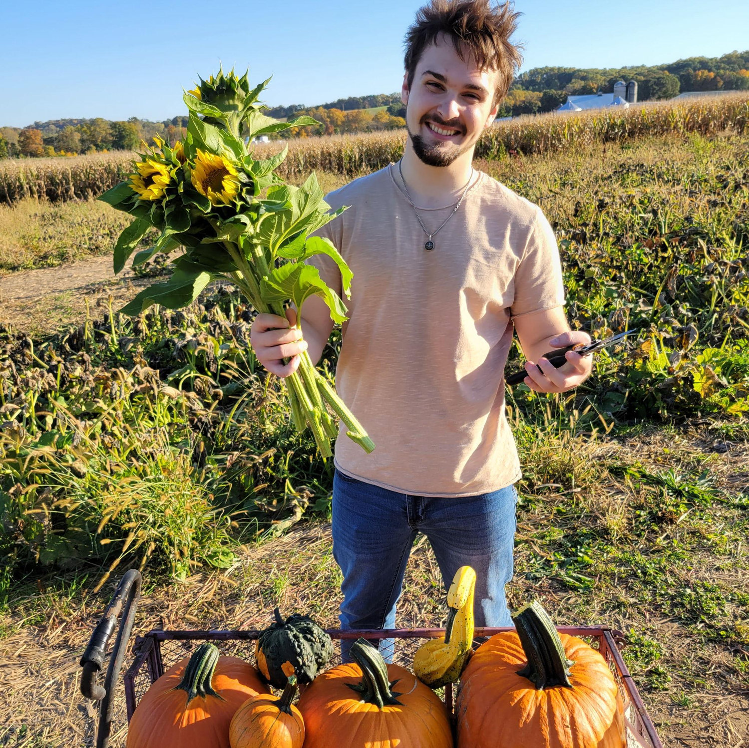 David and Olivia's first time pumpkin picking.