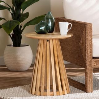 Bali & Pari Caribic Modern Slatted End Table