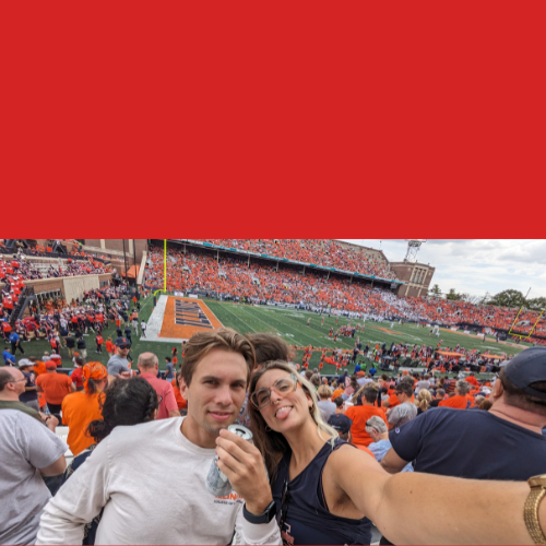 micah took amanda to her first college football game, 10 years after she graduated from UIUC.