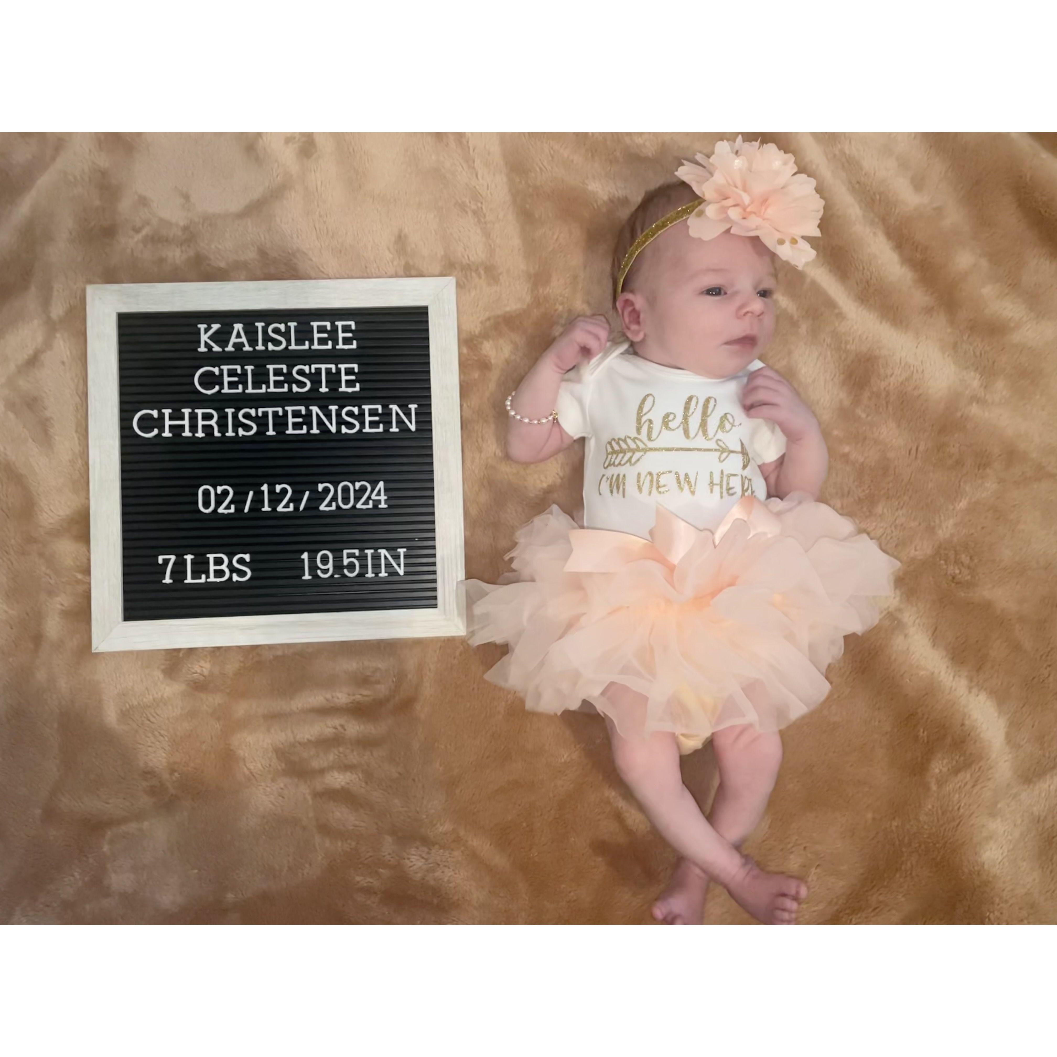 Our perfect little angel arrived