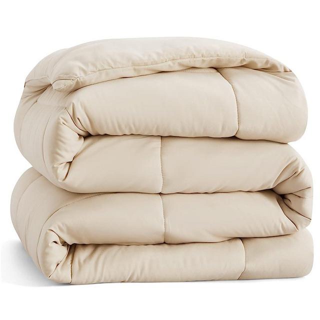 Bedsure Duvet Insert California King Comforter Beige - All Season Quilted Down Alternative Comforter for Cal King Bed, 300GSM Mashine Washable Microfiber Bedding Comforter with Corner Tabs