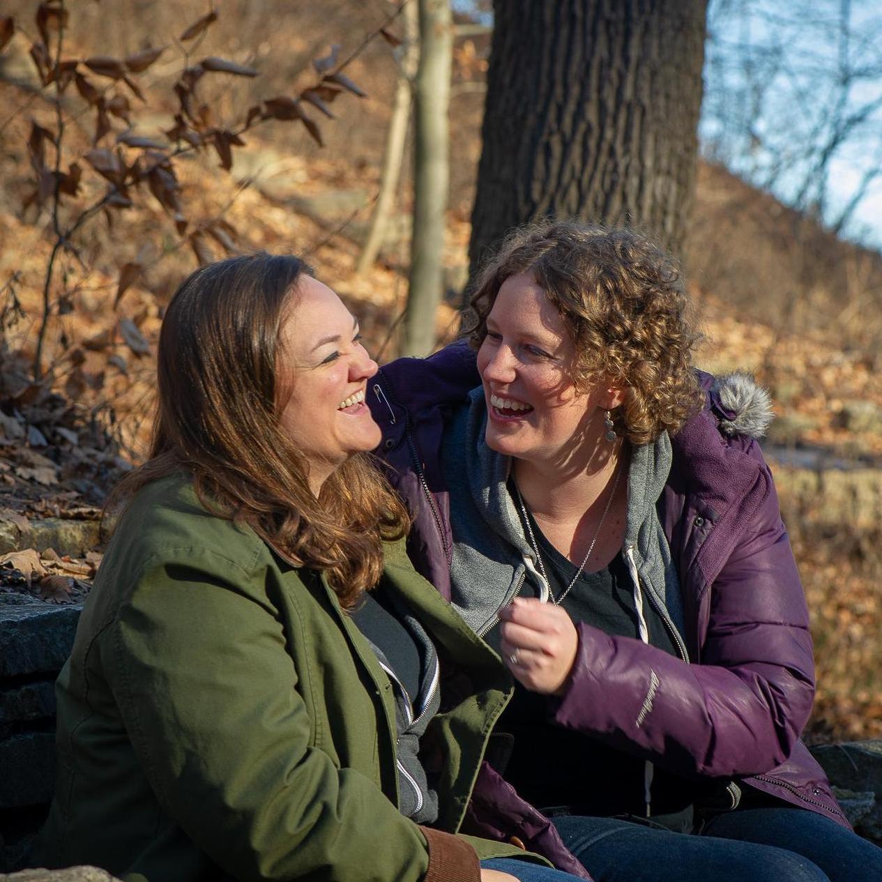 Leda's mom took engagement photos of us in Seven Bridges Park in Milwaukee