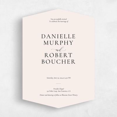 Beige Diamond Wedding Invitation - Barnell Portrait