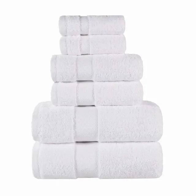 Cotton Heavyweight Ultra-Plush Luxury 6 Piece Towel Set, White - Blue Nile Mills