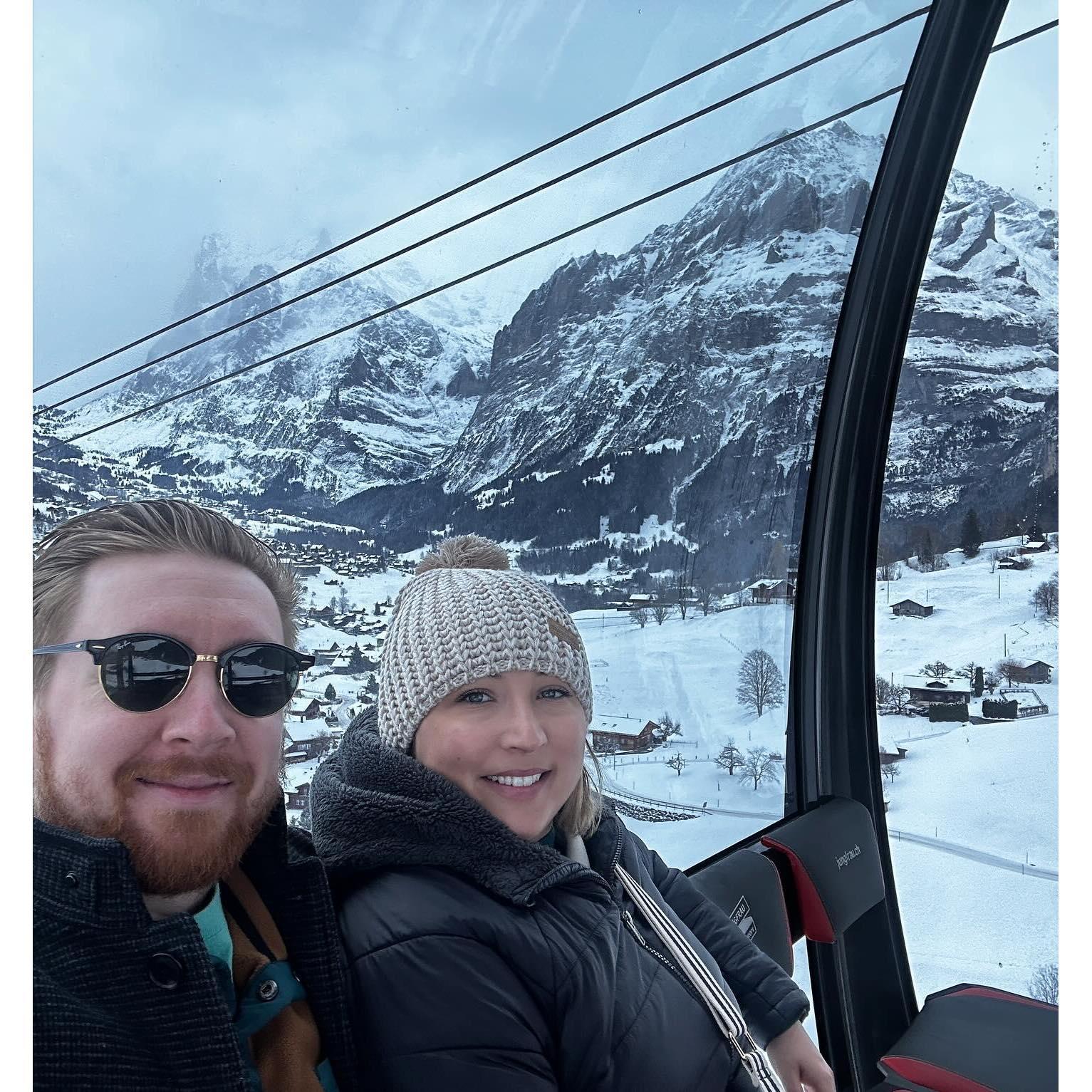 Cable car to the Top of Europe - Jungfraujoch in Switzerland.
