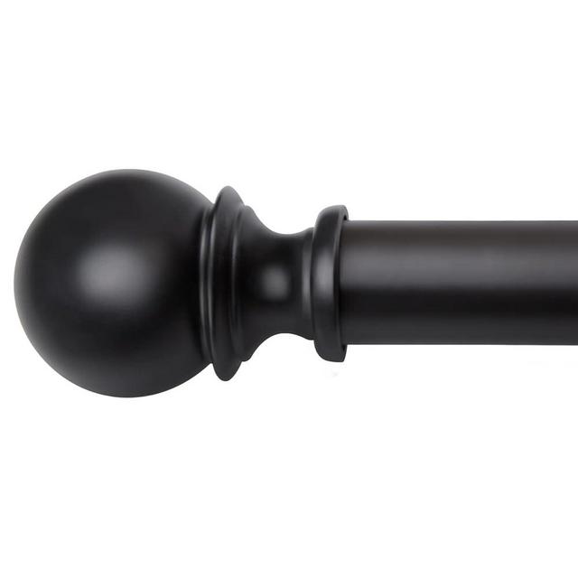 Curtain Rods for Windows 48 to 84, 1 Inch Black Curtain Rod Set, Heavy Duty Drapery Rods with Adjustable Curtain Rods, Outdoor Curtain Rod with Ball Finials, Room Divider Curtain Rod, 32"-86"